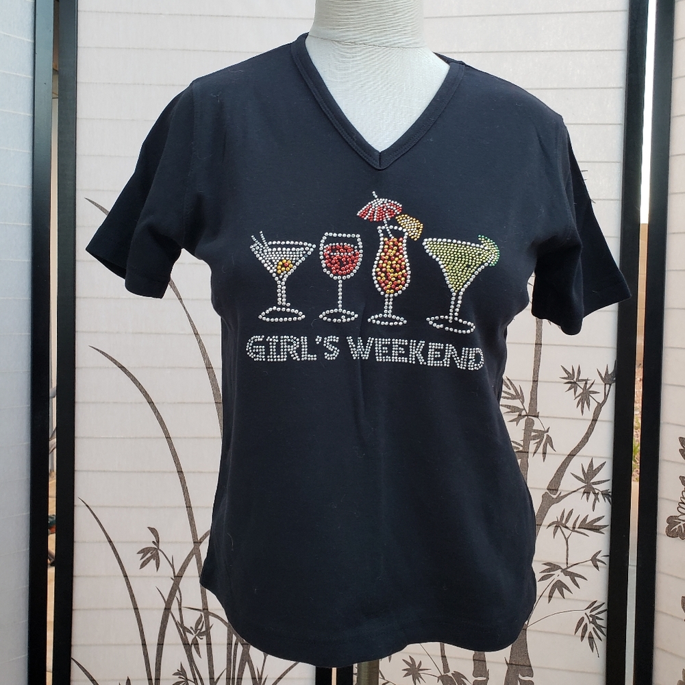 "Girl's Weekend" Rhinestone Embellished Tee